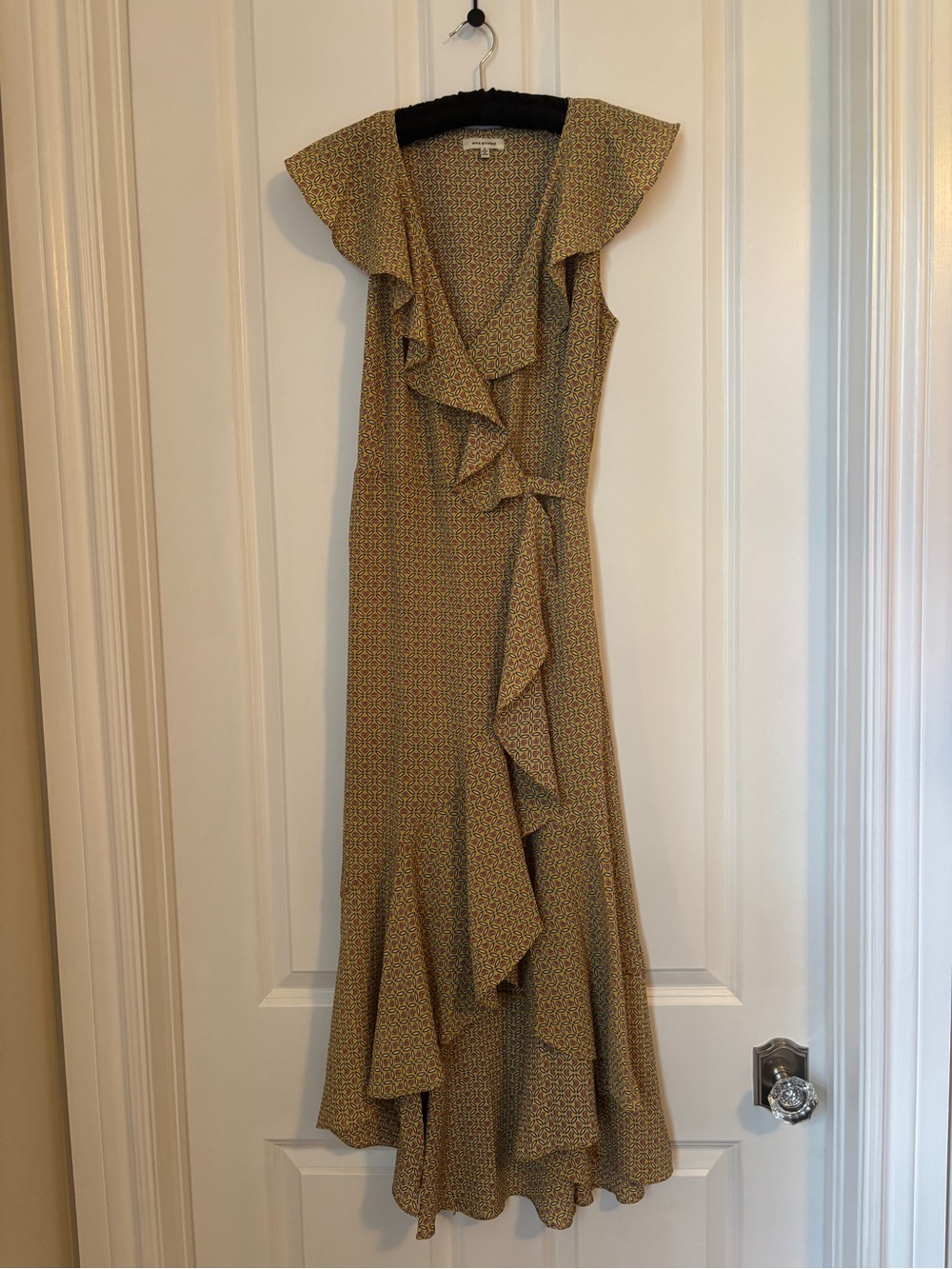 Max Studio - Women’s Mustard Yellow Ruffle Wrap Maxi Dress. Size S